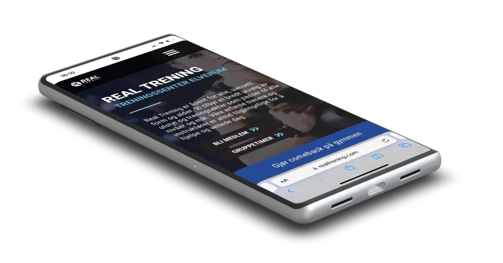A website-enabled cell phone with clean webdesign.